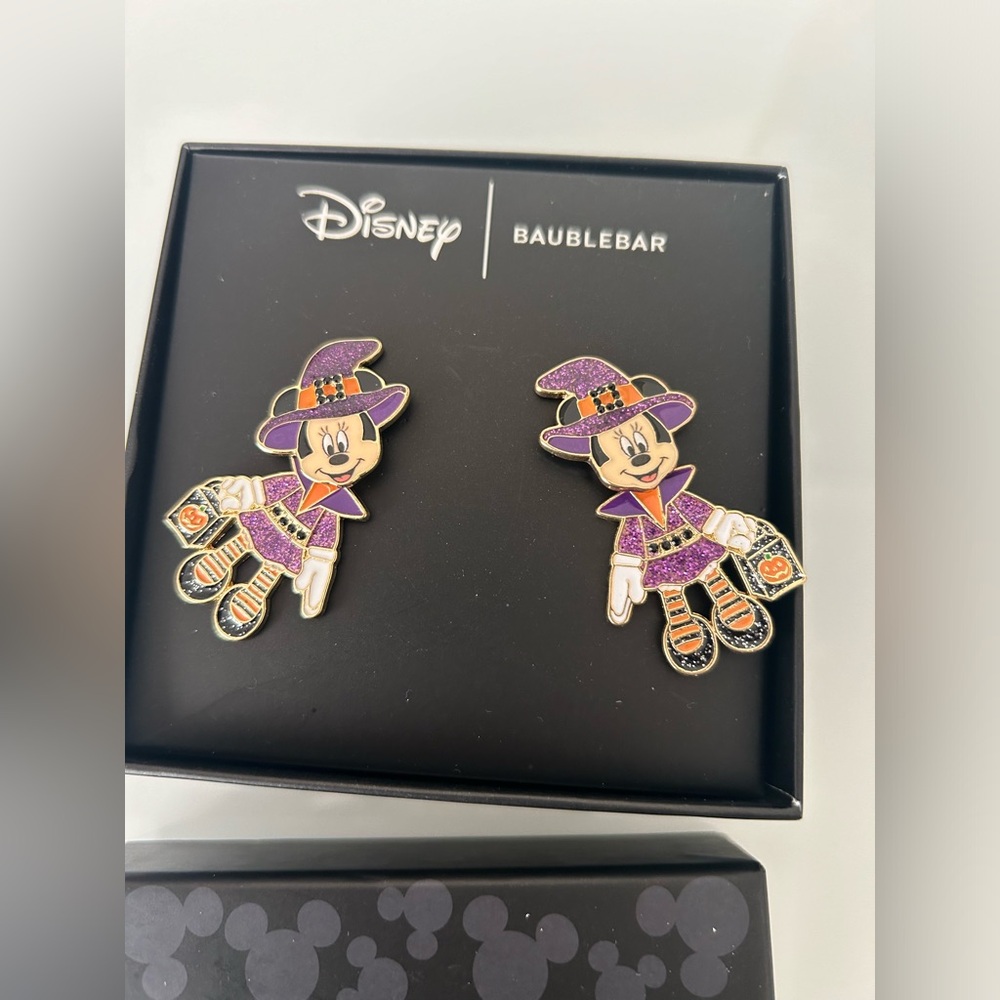 Viral Disney Baublebar Minnie Trick or Treat Halloween Earrings